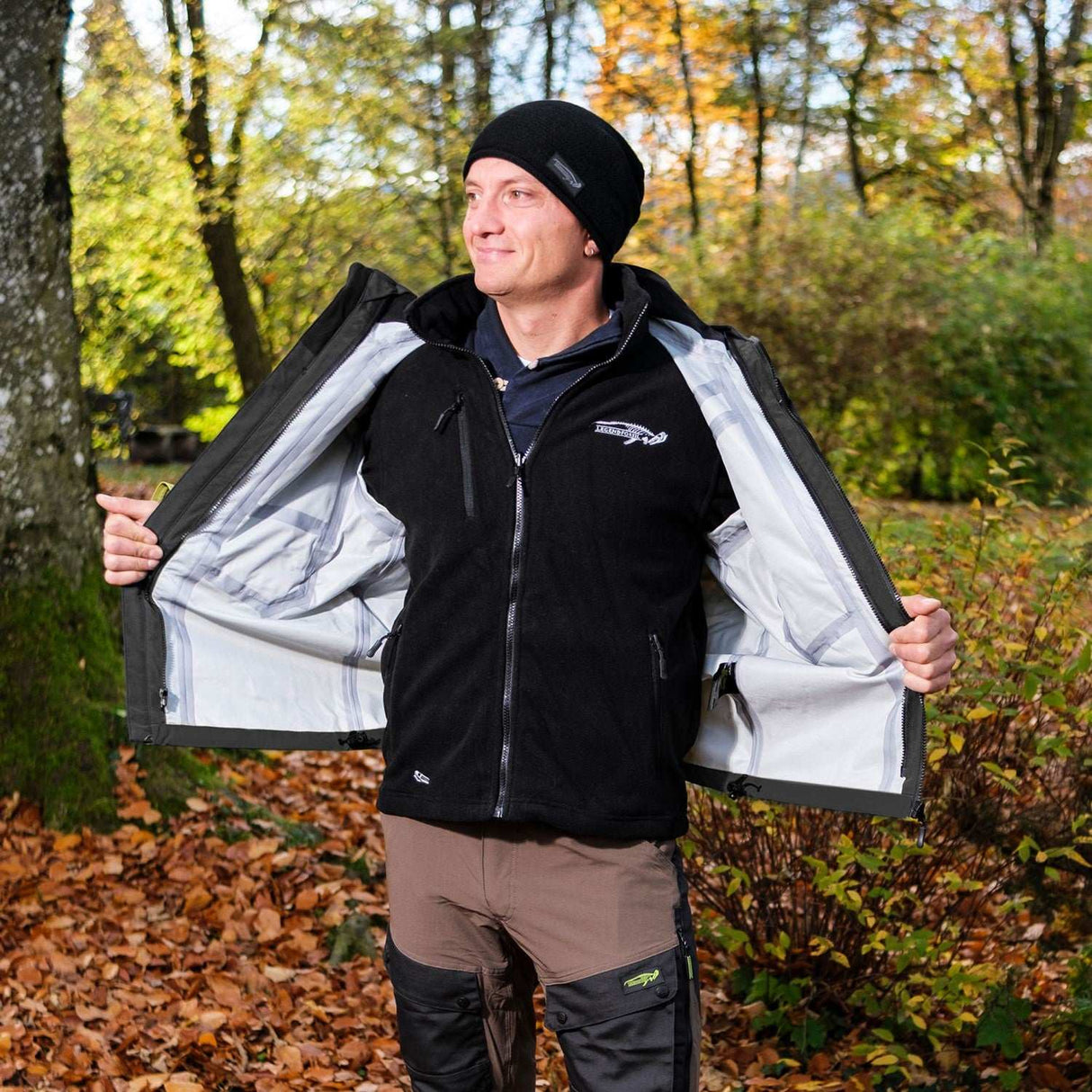 Legendfossil Outdoorjacke Kenai - Wasserdichte Outdoorjacke - Fleecefutter - Winddicht - Graphit Schwarz