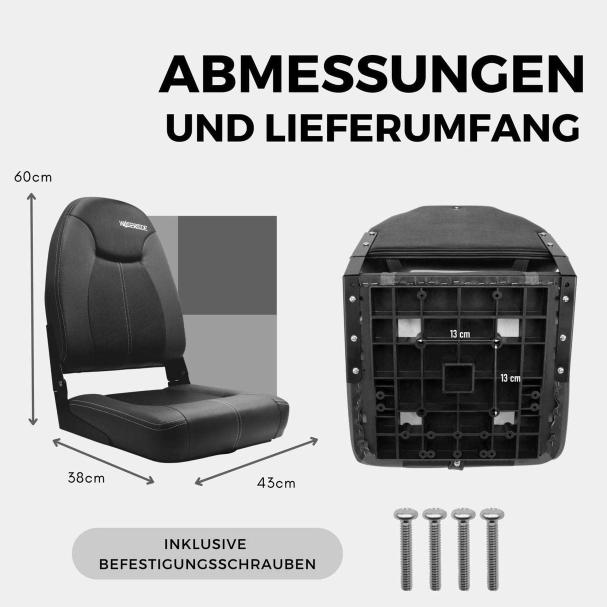 Waterside Luxus High Back Bootssitz Adam Dark Series