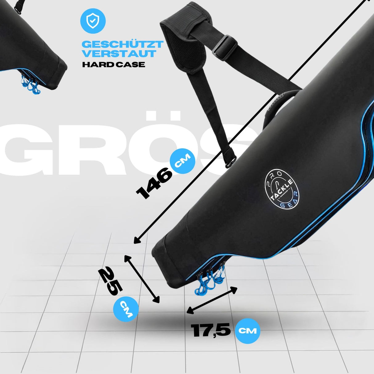 Pro Tackle 3 Rod Hard Case 146cm