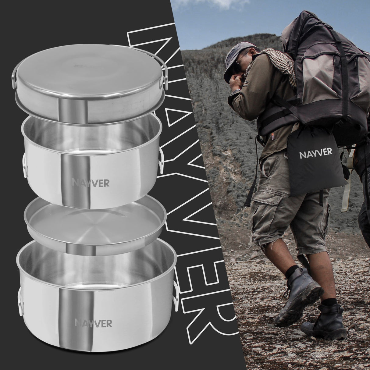 NAYVER Kochgeschirr-Set - Outdoor Töpfe & Pfannen