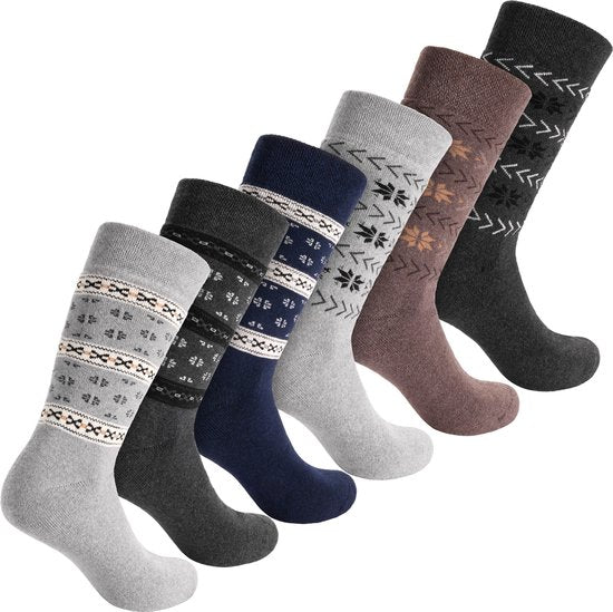 BRUBAKER 6 Paar norwegische Wintersocken