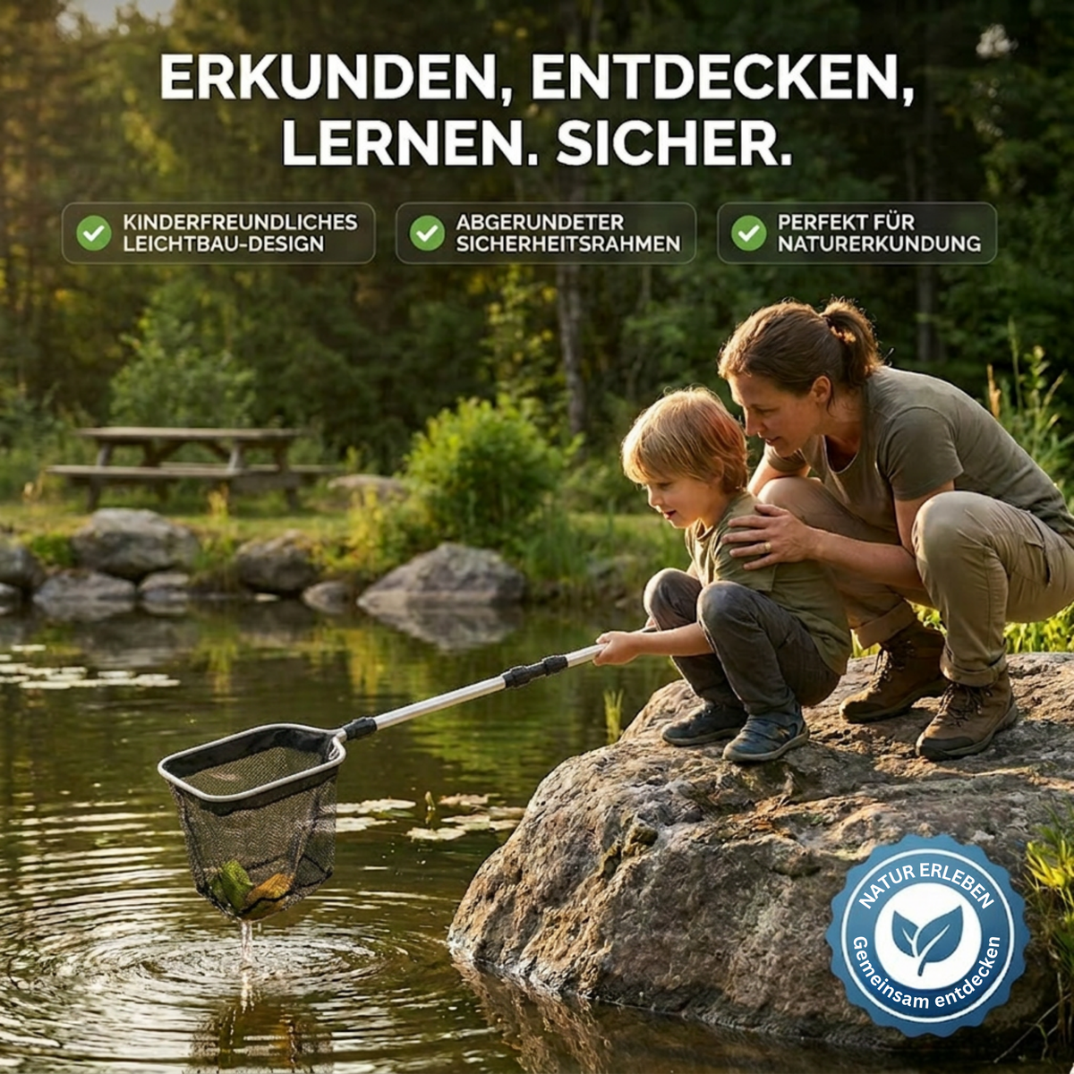 Eurocatch Teichnetz 2,10 m – 30x30x30 cm