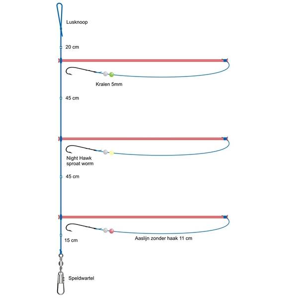 Midnight Moon Plattfisch-Vorfach 3x20cm