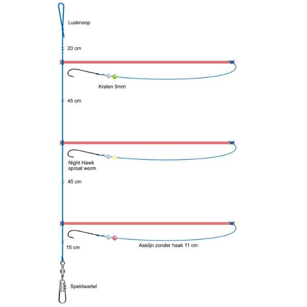 Midnight Moon Plattfisch-Vorfach 3x20cm