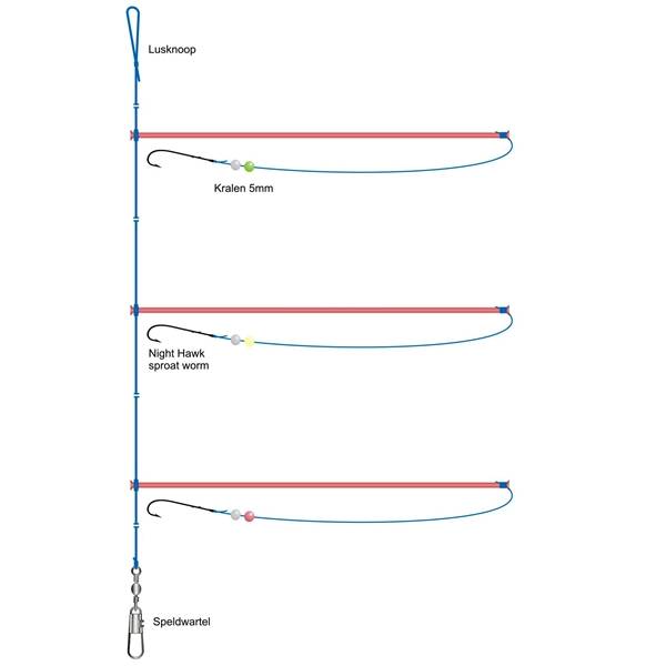 Midnight Moon Plattfisch-Vorfach 3x25cm