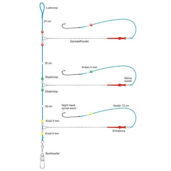 Midnight Moon Plattfisch-Vorfach 3x15cm