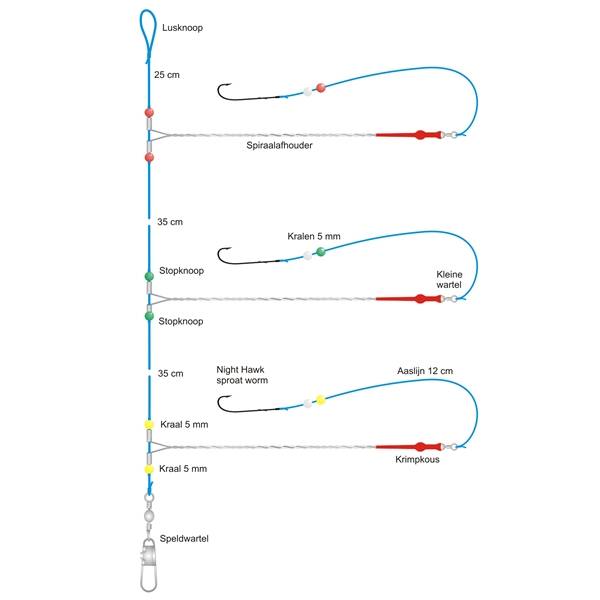 Midnight Moon Plattfisch-Vorfach 3x15cm
