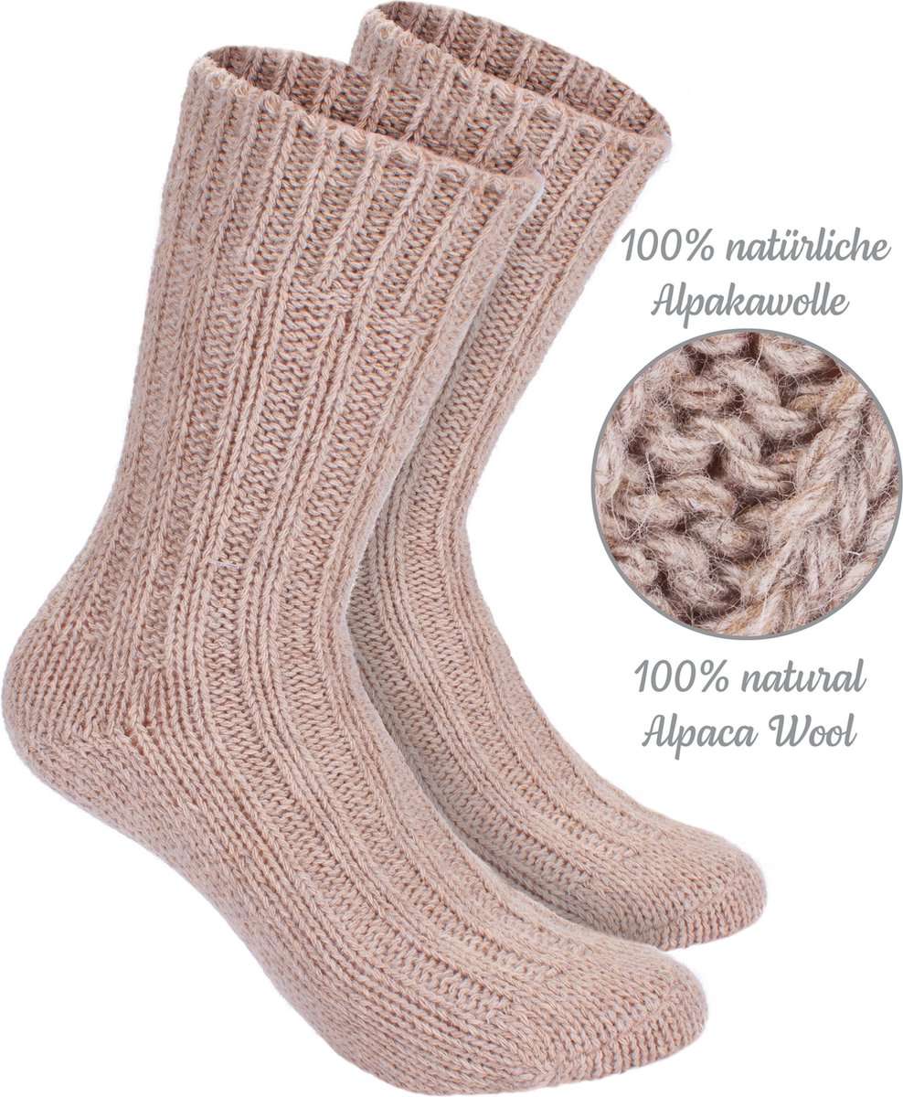 Brubaker 4 Paar Alpakasocken – Grau-Braun Mix
