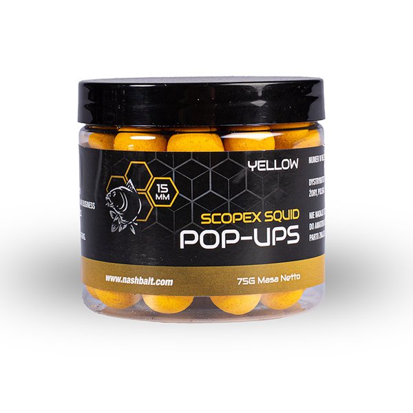 Nash Scopex Squid Pop-ups Yellow - 15mm