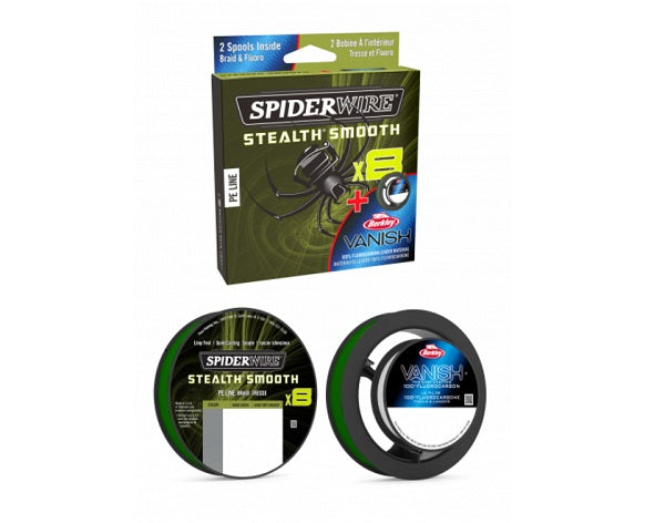 SpiderWire Smooth 8 & Vanish Fluorocarbon Duo Spool 2.0 0.11mm 0.32mm