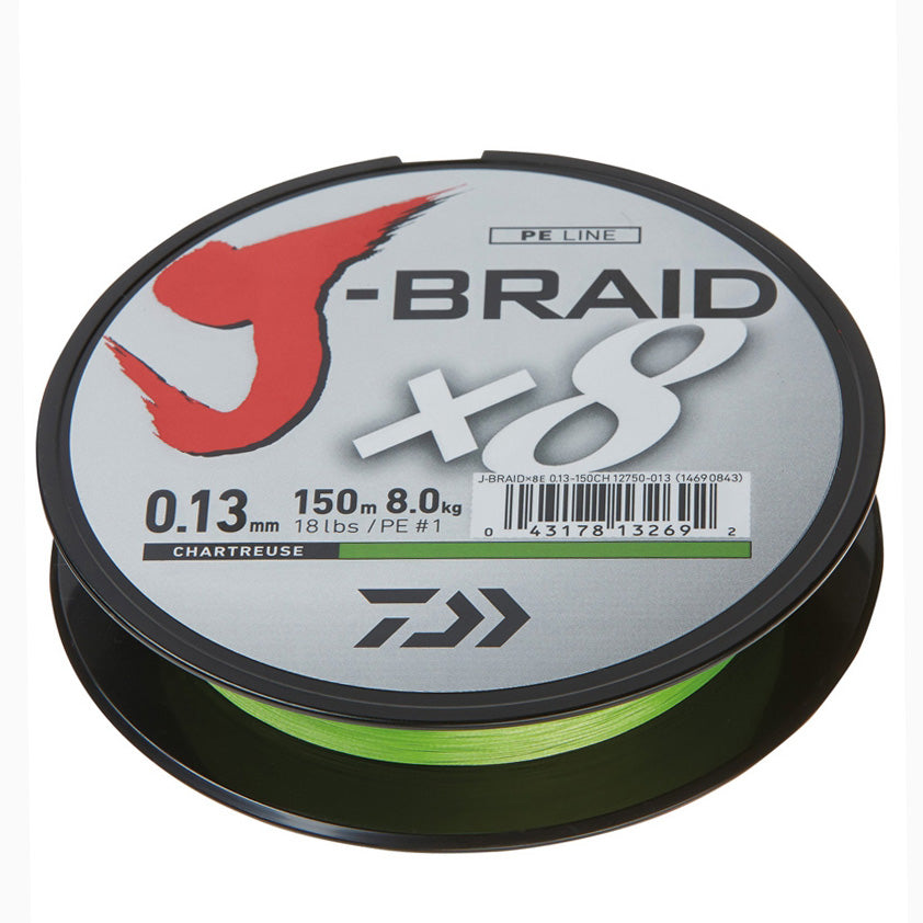 Daiwa J-Braid X8 Chartreuse Dyneema 150 m 0.28mm