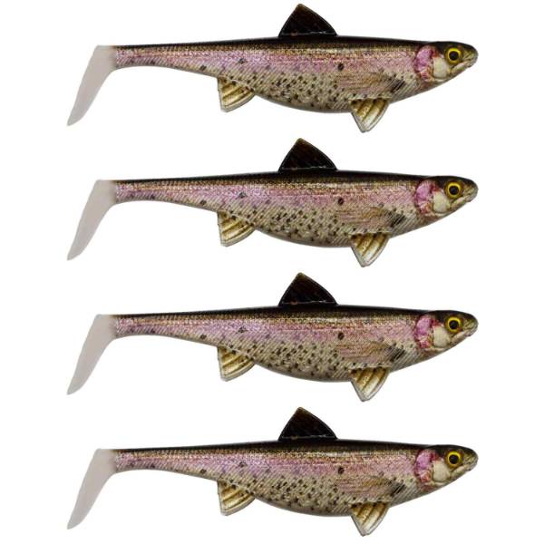 Senshu Real Fin Shad 8cm 4g 4er Set Rainbow Trout