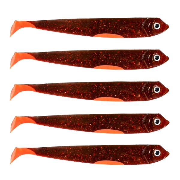 Eurocatch Fishing Zander Gummifisch Shad 12cm, 5 Stk UV Moteroil - 12cm