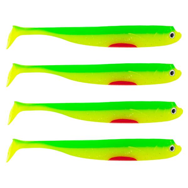 Eurocatch Fishing Zander Gummifisch Shad 12cm, 5 Stk UV Firetiger - 15cm