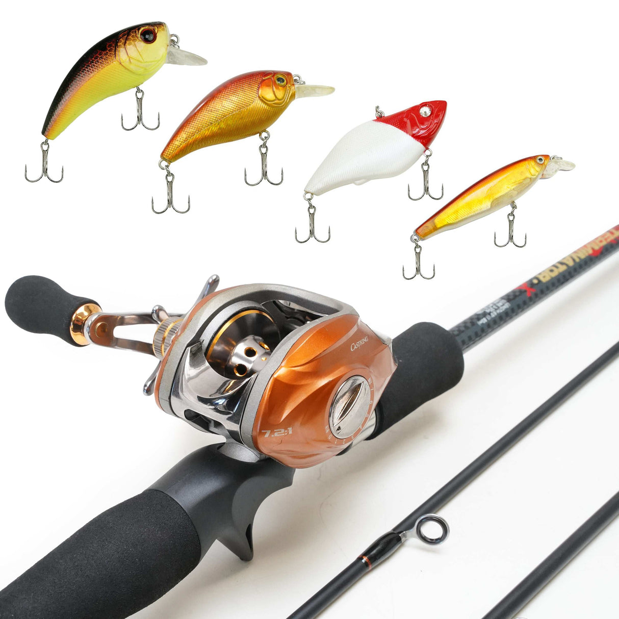 Eurocatch Baitcaster-Set 1,80 m – inkl. 200 m geflochtener Schnur