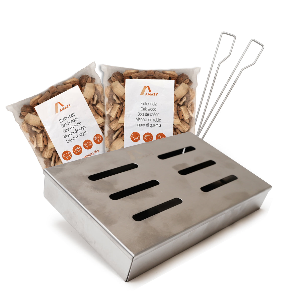 Eurocatch Räucherbox Edelstahl 21x13x3,5 cm