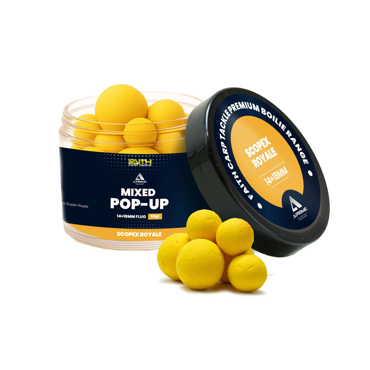 Faith A-Prime Pop-Ups - 14+18mm - 50g Scopex Royale