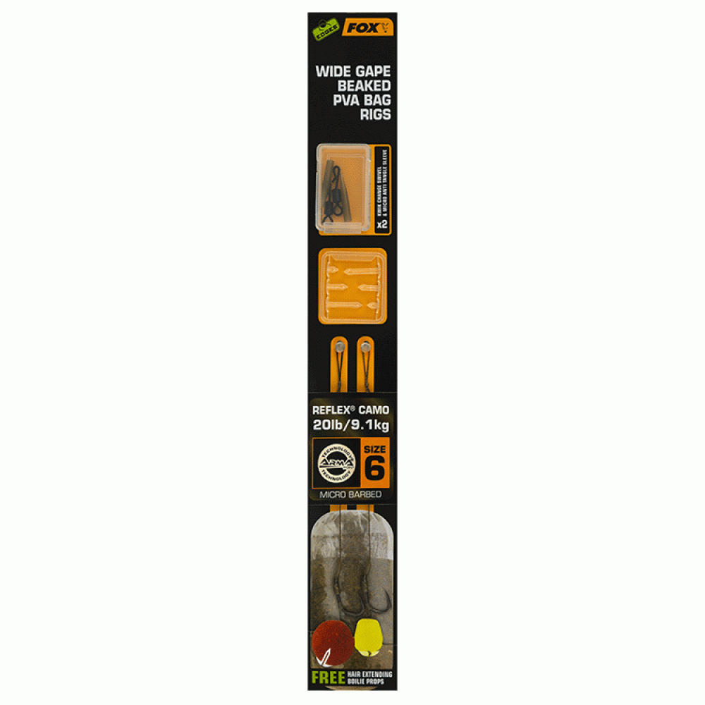 Fox Edges Wide Gape Beaked PVA Ready Rig Größe 6