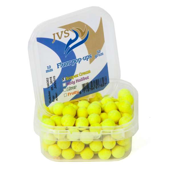 JVS Scopex Cream Fluor Pop-Up Boilie 10 mm Scopex Cream
