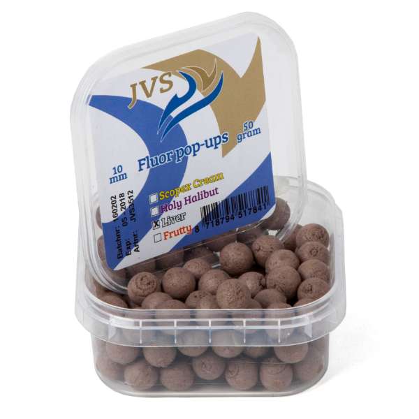 JVS Scopex Cream Fluor Pop-Up Boilie 10 mm Holy Halibut