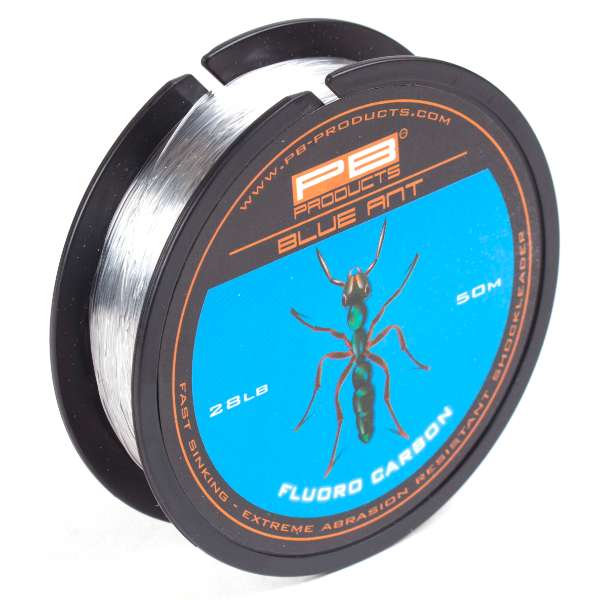 PB Products Blue Ant Fluoro Carbon 28lb 50m – abriebfestes Fluorocarbon-Vorfach