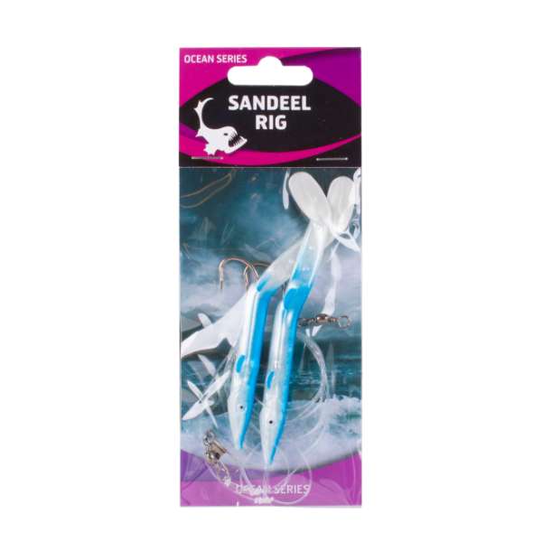 Eurocatch Sandeel Rig | 2 Haken | 4/0 Blau Weiß
