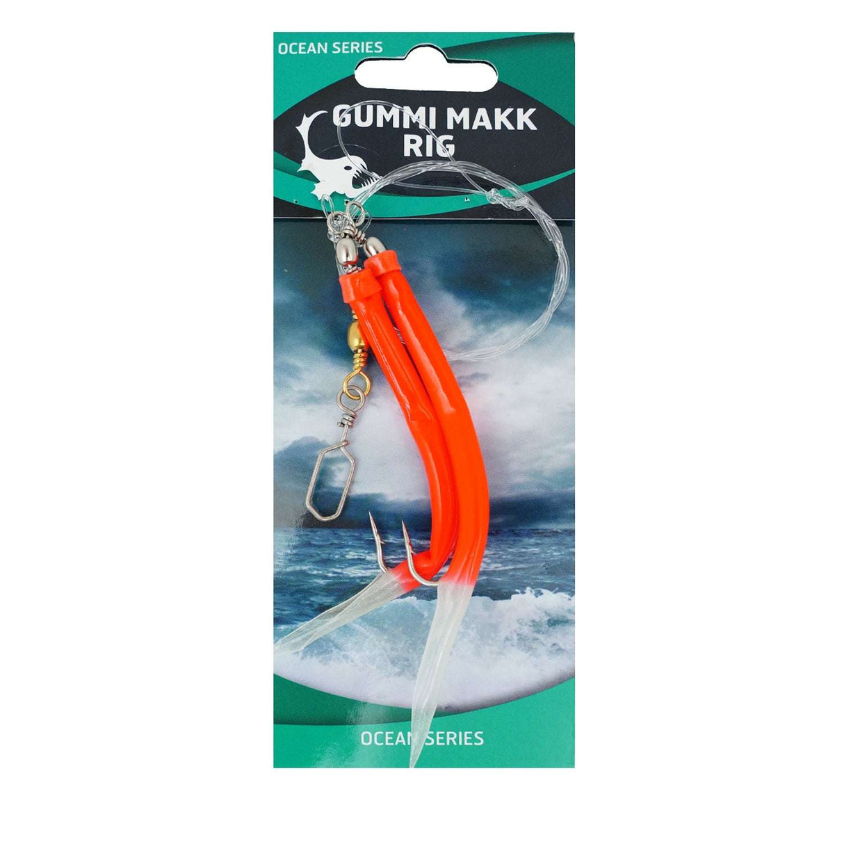 Eurocatch Gummi Makk Rig 2 Haken – Grün Leuchtend 5/0 Red