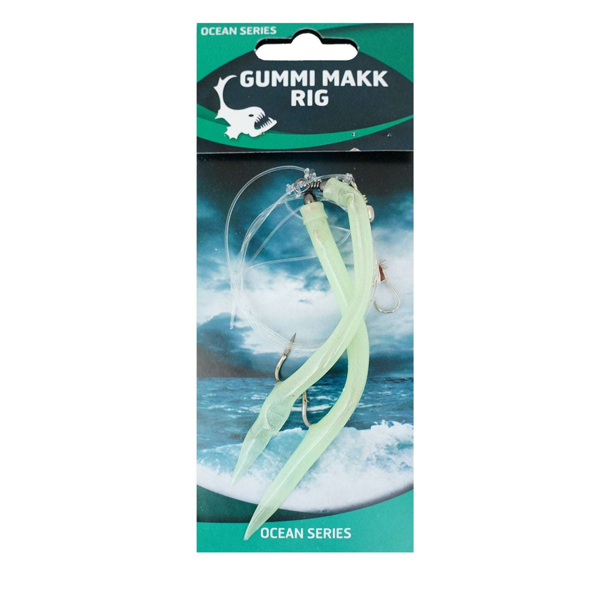 Eurocatch Gummi Makk Rig 2 Haken – Grün Leuchtend 5/0 White