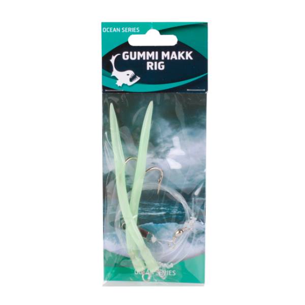 Eurocatch Gummi Makk Rig 2 Haken – Grün Leuchtend 5/0 Green