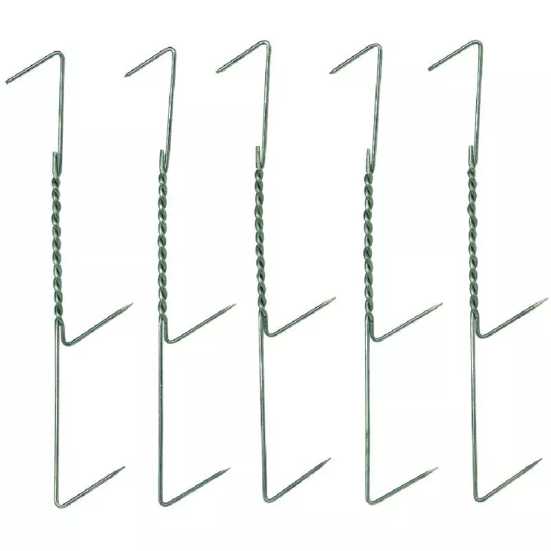 2 crochets à fumer doubles en acier inoxydable, 5 pièces