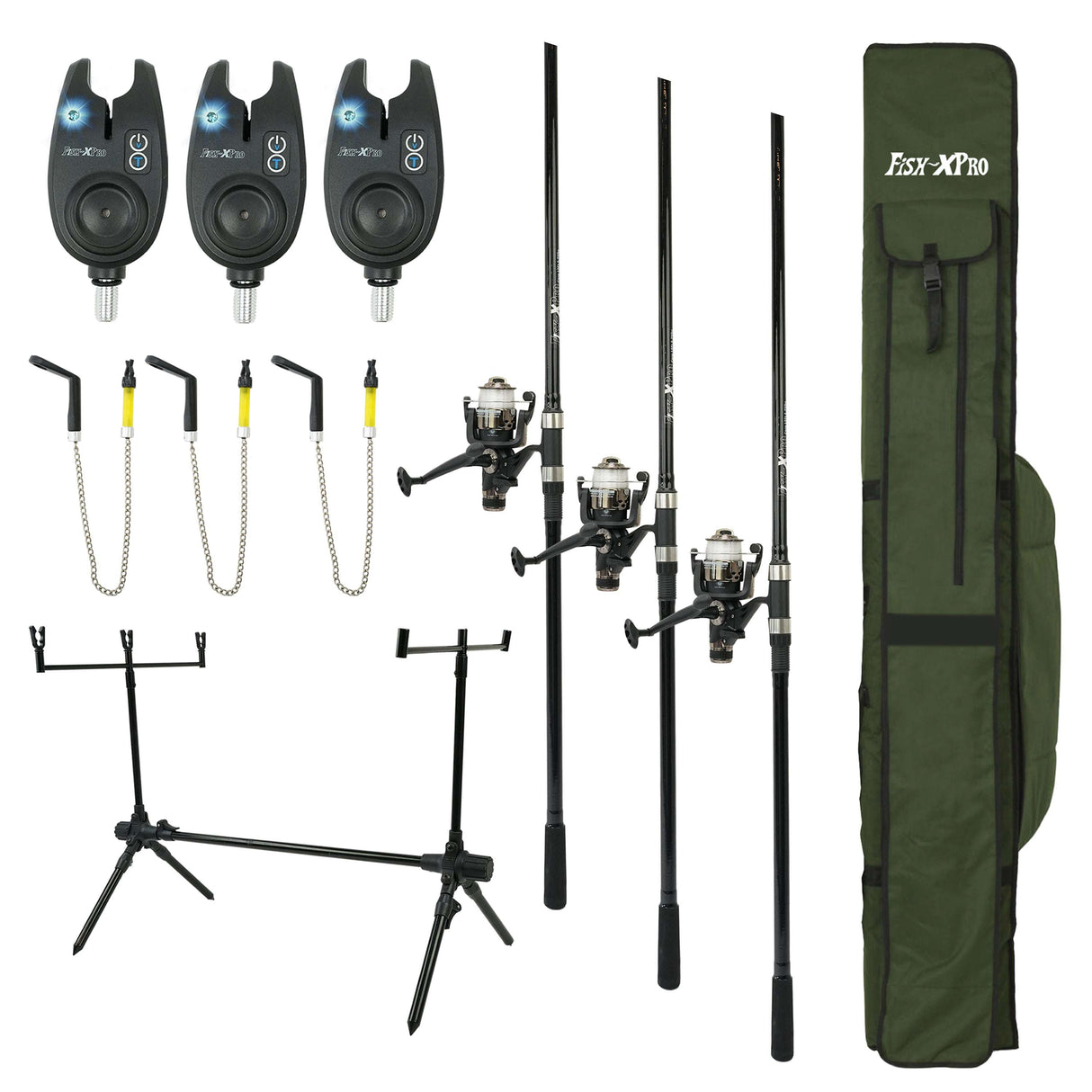 FISH-XPRO Karpfenset Pro Improve – 3-Ruten Komplettset