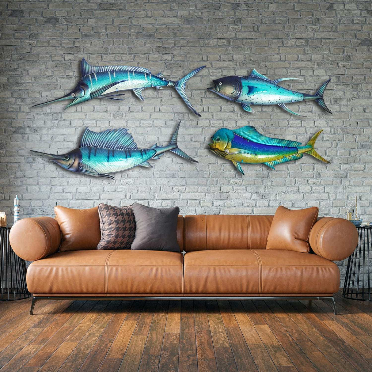 Eurocatch Marlin Wanddekoration 95cm 3D Metall & Glas Kunst