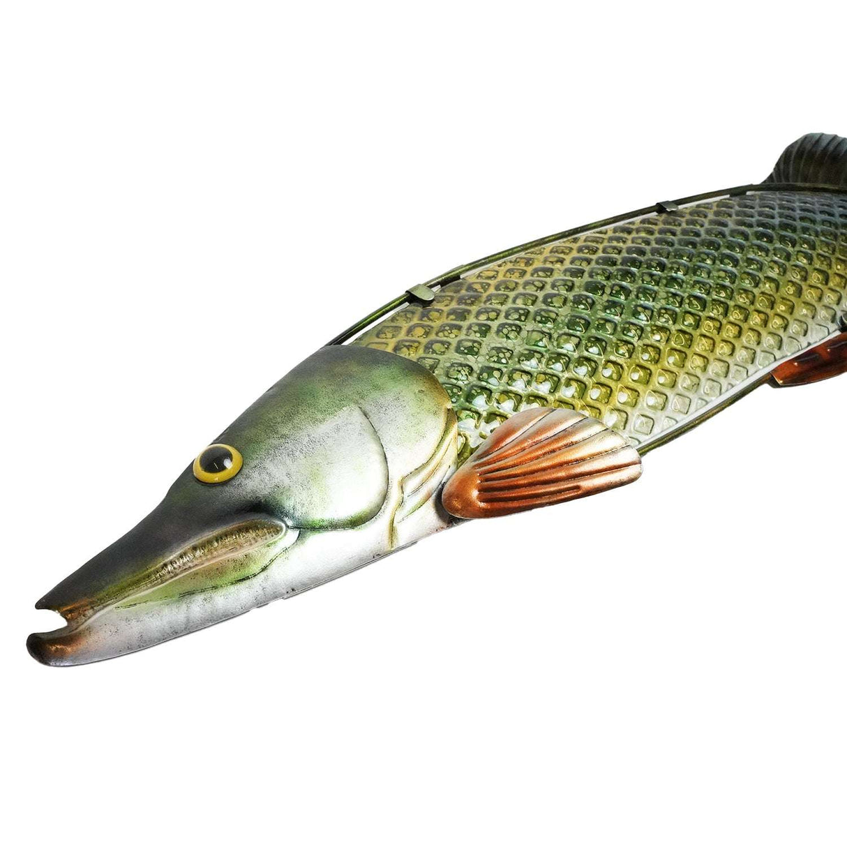 Eurocatch Hecht Wanddekoration 90cm 3D Metall & Glas Kunst