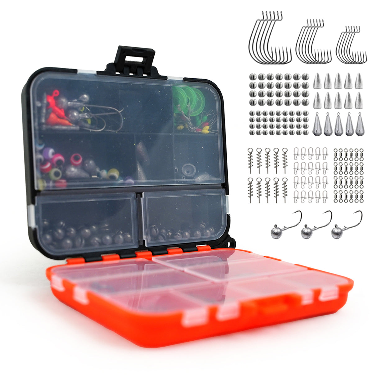 FishXpro Haken & Blei Set 201-tlg. inkl. Tacklebox