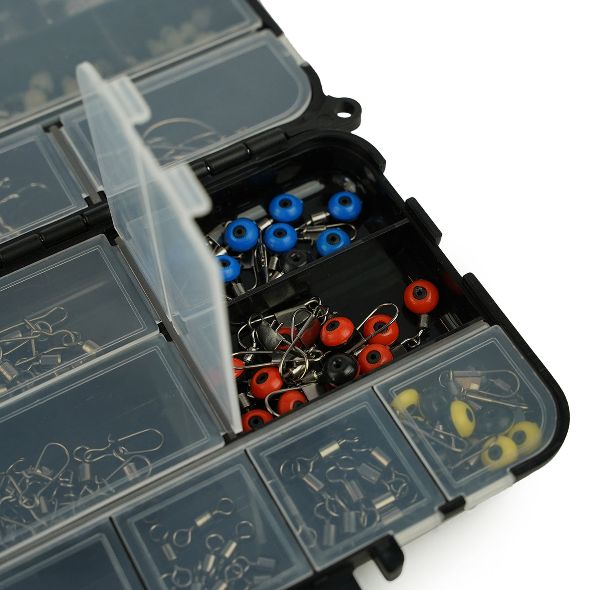 FISH-XPRO Hook & Swivel Set – 177-teilig mit Haken, Wirbeln & Tacklebox