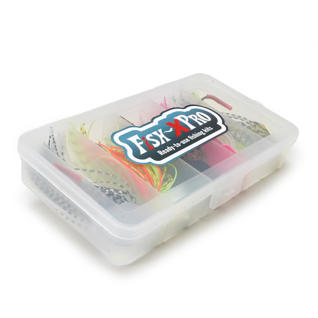 FishXpro Chatterbait Set 8 cm – 10 g – 5 Stück inkl. Köderbox