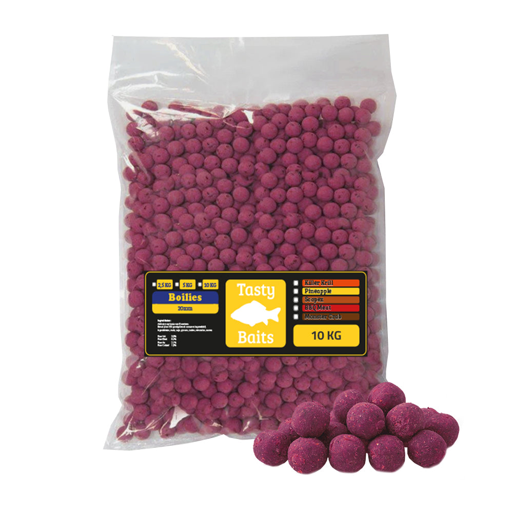 Tasty Baits Mulberry Boilies 20mm 10kg – hochwertige Karpfenköder