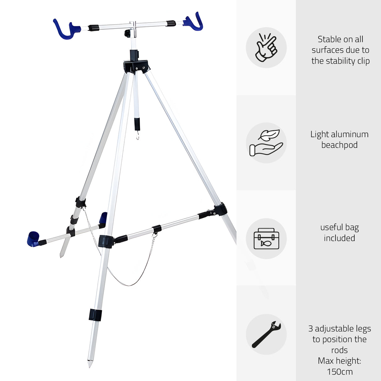 X2 3-Bein Strandstütze Deluxe 150cm