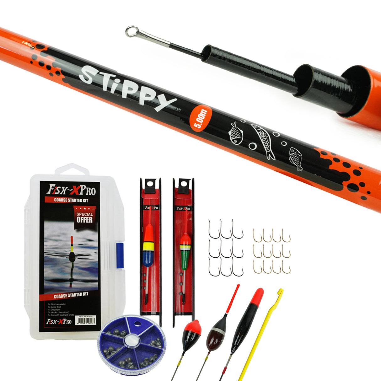 Fish-Xpro Angelset 2m – Teleskoprute, Posen & Zubehör 5m