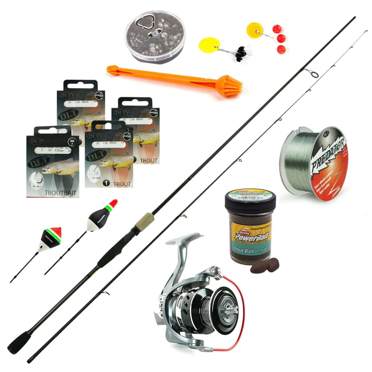 DLT Forellen-Angelset 2,10m Super Komplett 14-teilig