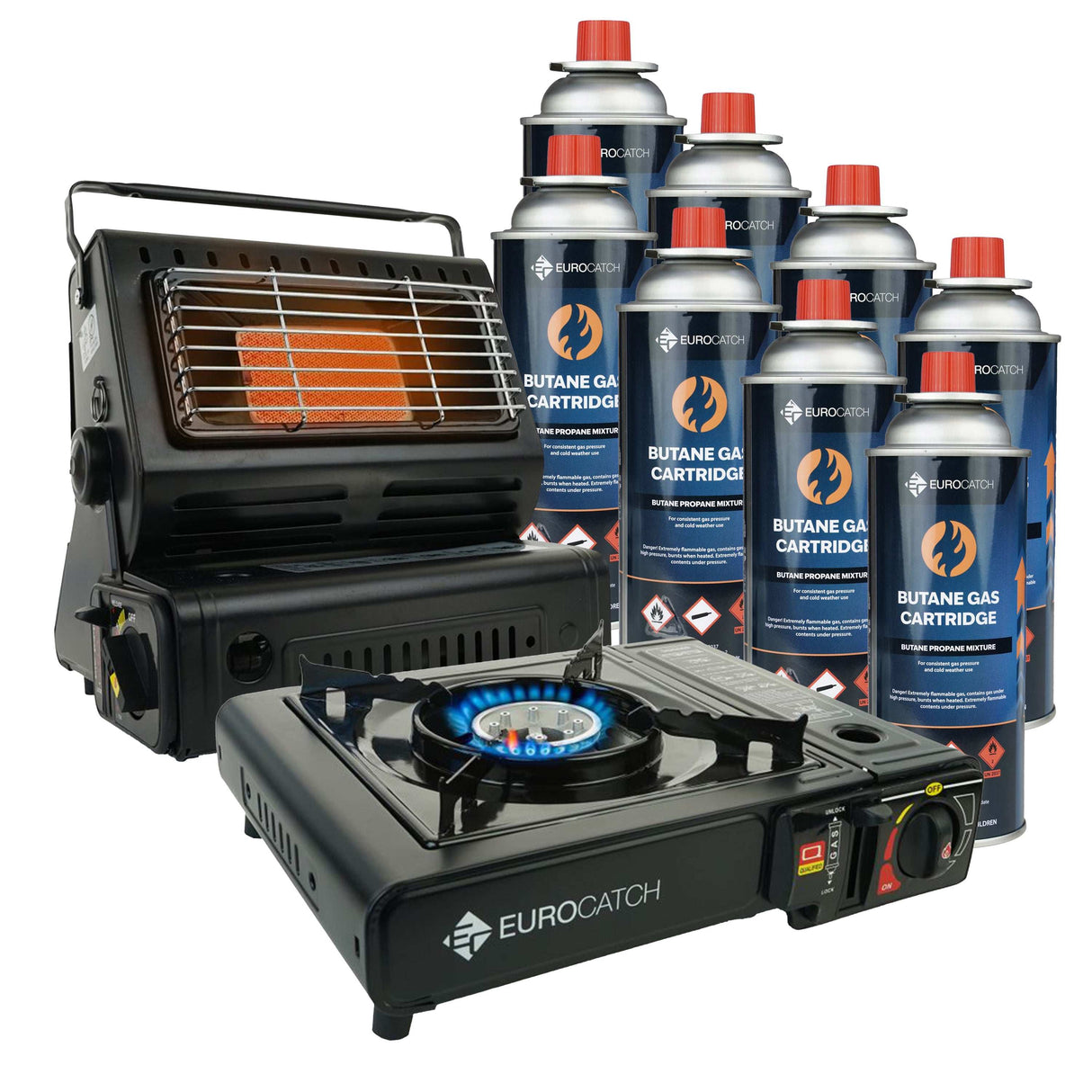 Eurocatch Gaskocher & Herd – Camping-Set – 4 Gasbussen 8
