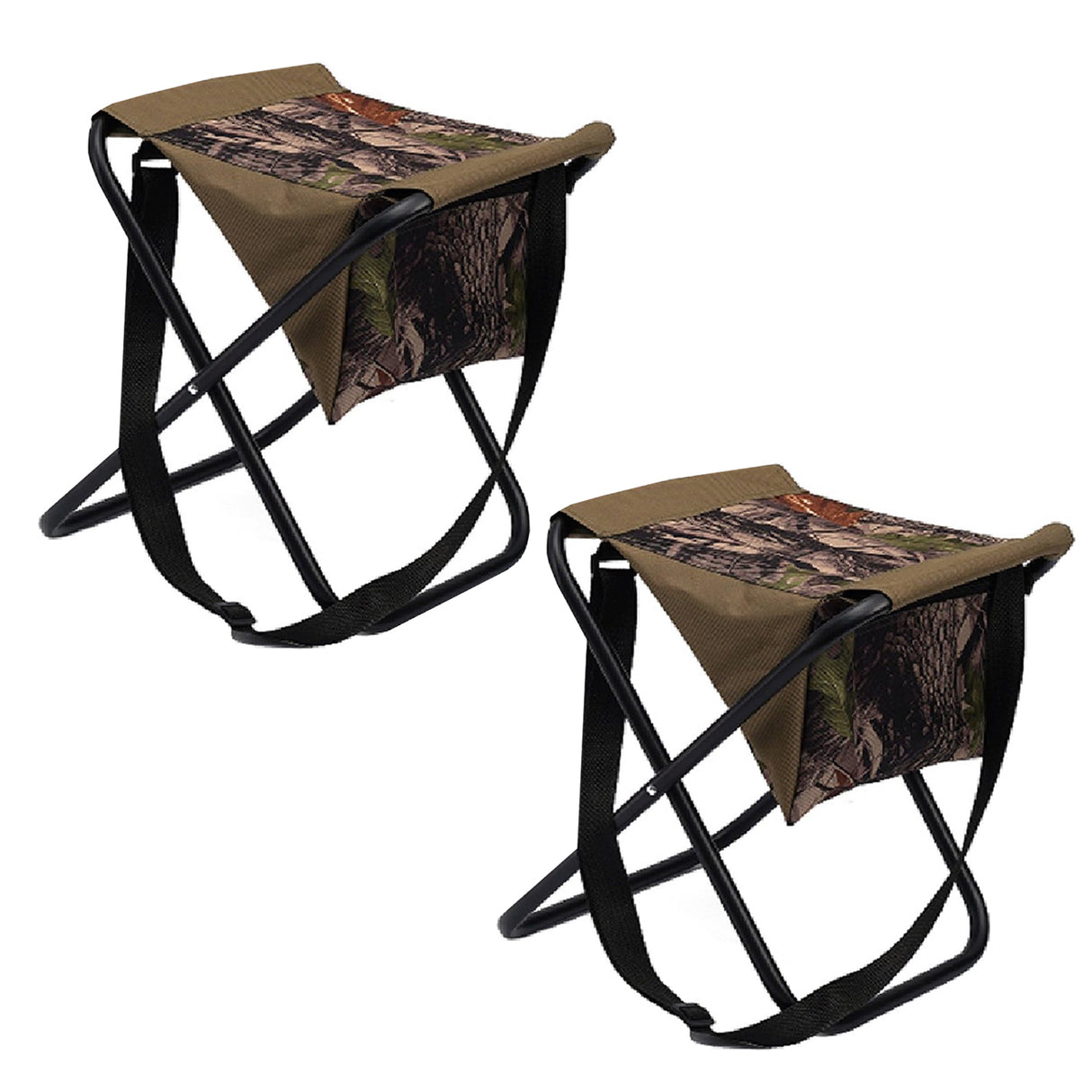Eurocatch Klappstuhl Set für Angler – 2 Camouflage Hocker mit Rückenlehne und Tragetasche