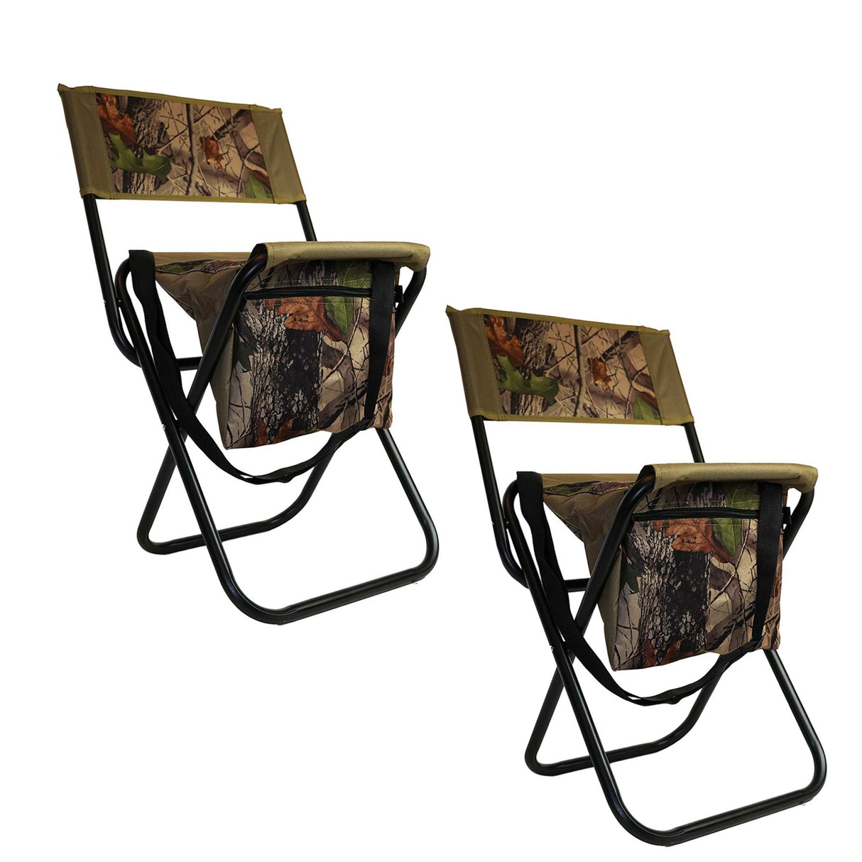 Eurocatch Klappstuhl Set für Angler 2 Angelhocker mit Rückenlehne Tasche und Camouflage Design