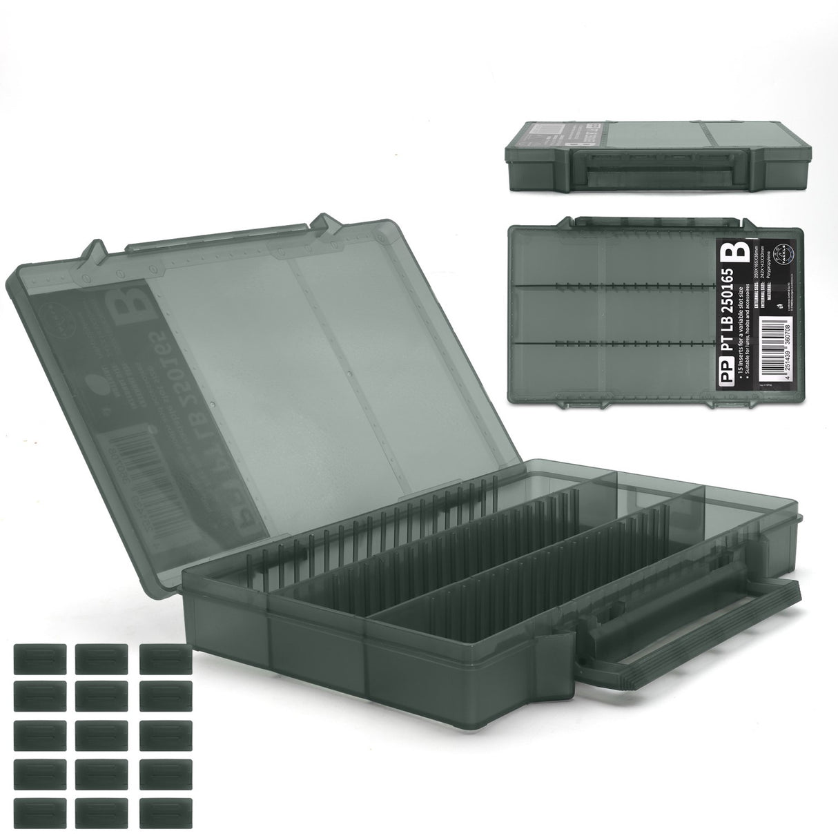 Eurocatch Pro-Tackle LureBox 25G Teilbar grau 25x16x3,6cm