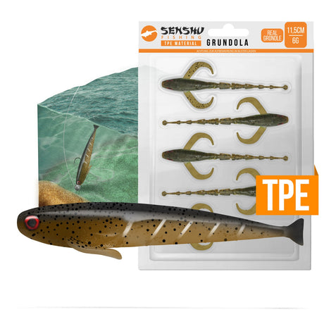 Senshu Grundel Kunstköder 11,5 cm – 5er Set für Raubfische