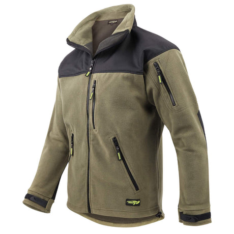 Legendfossil Fleecejacke Kalmar - Wasserabweisend - Anti-Pilling - Oliv Schwarz XXXL