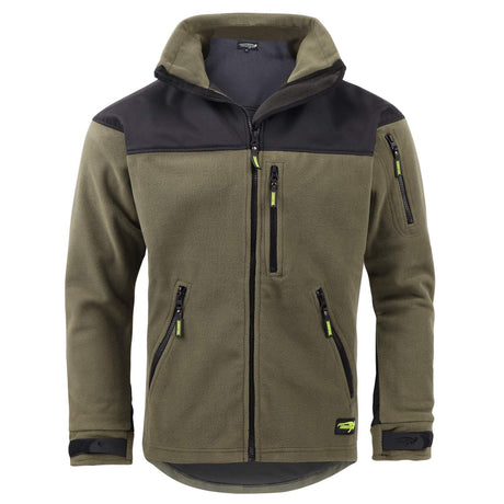 Legendfossil Fleecejacke Kalmar - Wasserabweisend - Anti-Pilling - Oliv Schwarz