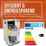 Nayver Mobile Gaskachel 4200W – Weiß & Faltbar