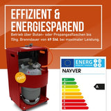 Nayver Mobile Gaskachel 4200W – Rot & Faltbar