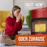 Nayver Mobile Gaskachel 4200W – Rot & Faltbar